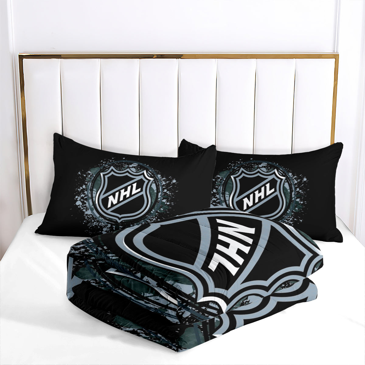 Hockey League Comforter Pillowcase Sets Blanket All Season Reversible Quilted Duvet