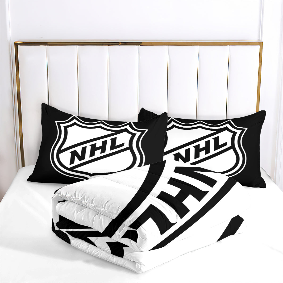 Hockey League Comforter Pillowcase Sets Blanket All Season Reversible Quilted Duvet