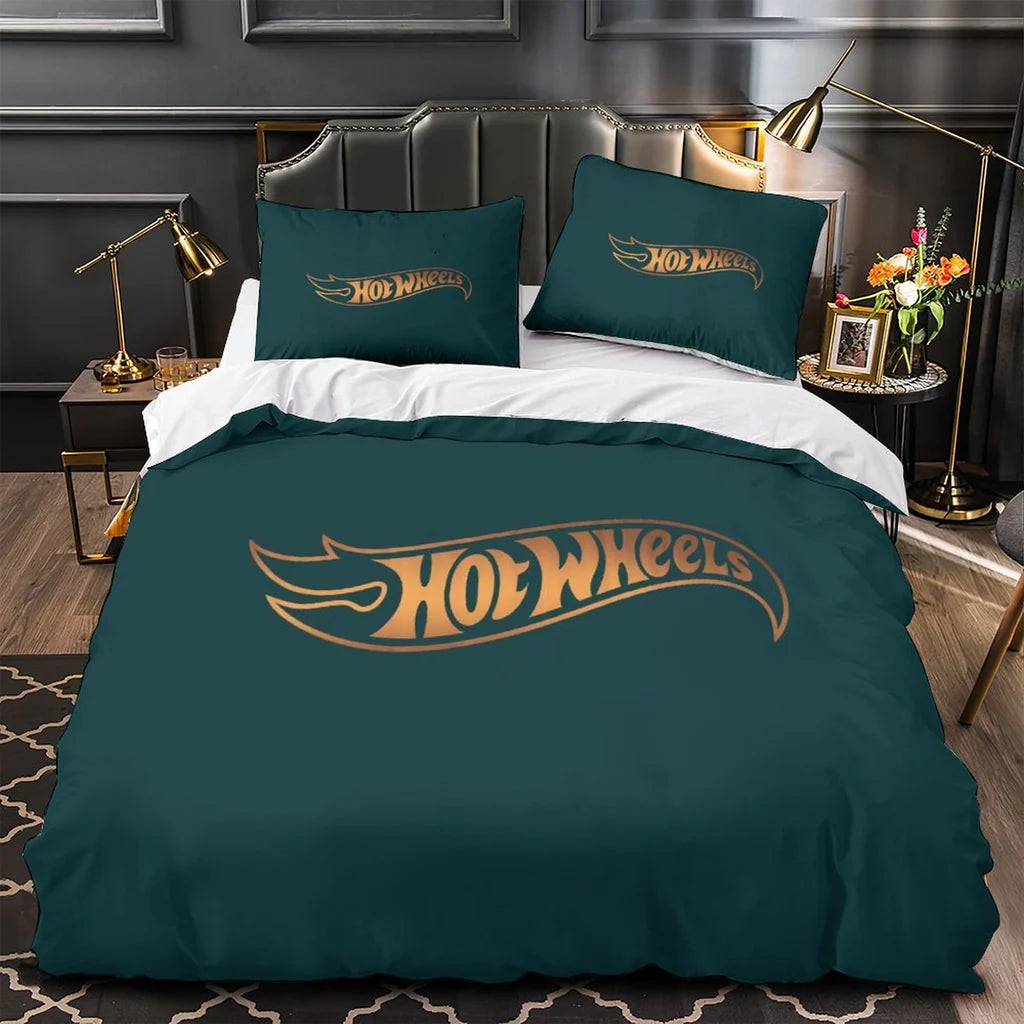 Hot Wheels Duvet Cover Quilt Case Pillowcase Bedding Set Without Filler