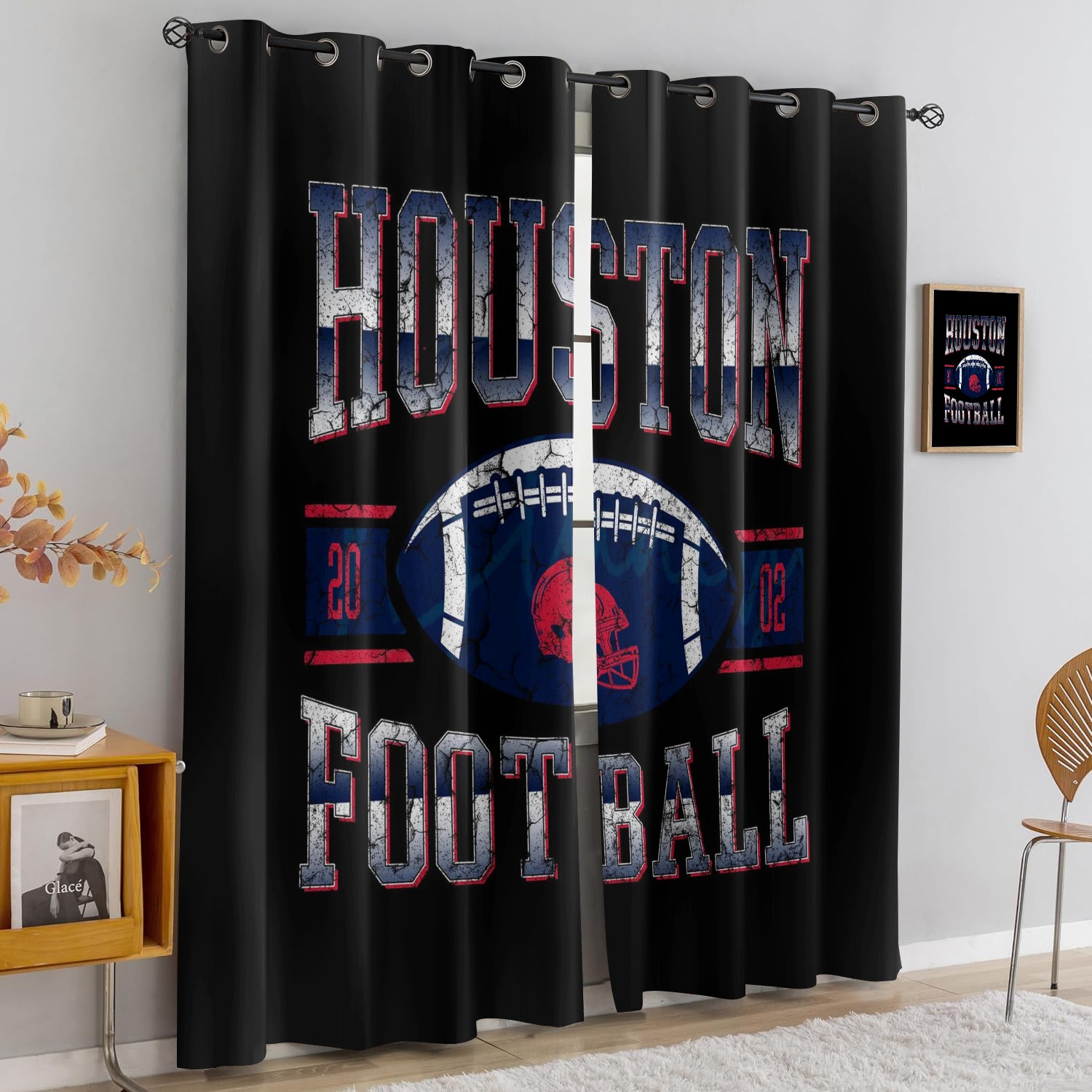 Houston Texans Blackout Curtains Drapes For Window Treatment Set