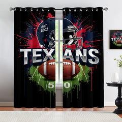 Houston Texans Blackout Curtains Drapes For Window Treatment Set