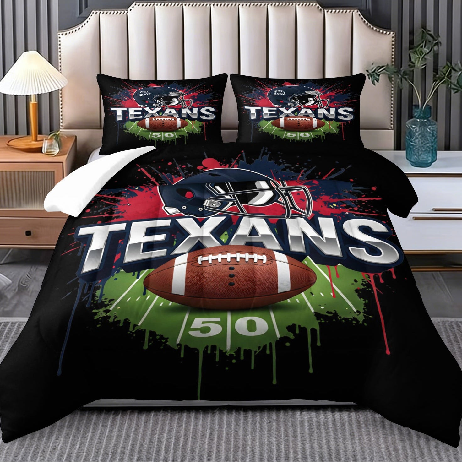 Houston Texans Comforter Pillowcase Sets Blanket All Season Reversible Quilted Duvet