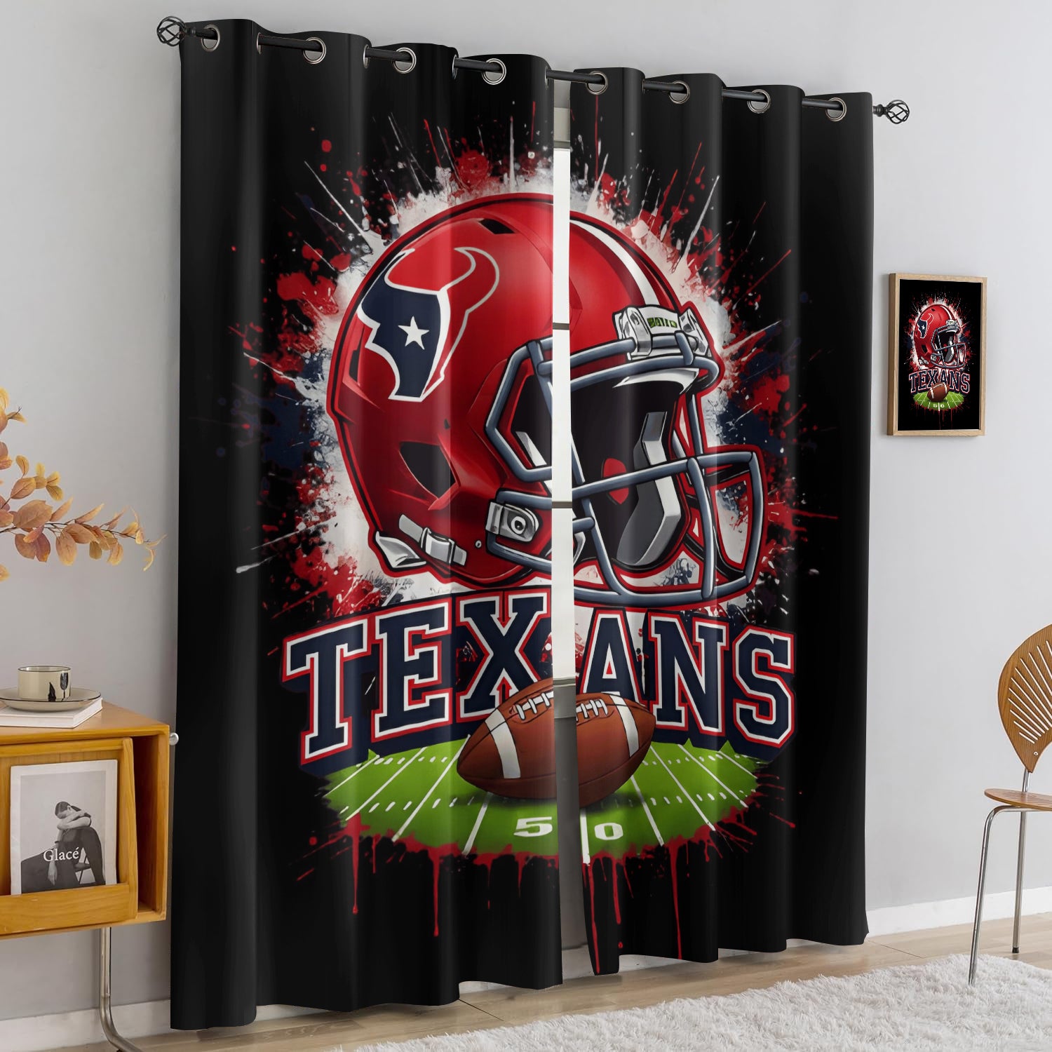 Houston Texans Blackout Curtains Drapes For Window Treatment Set
