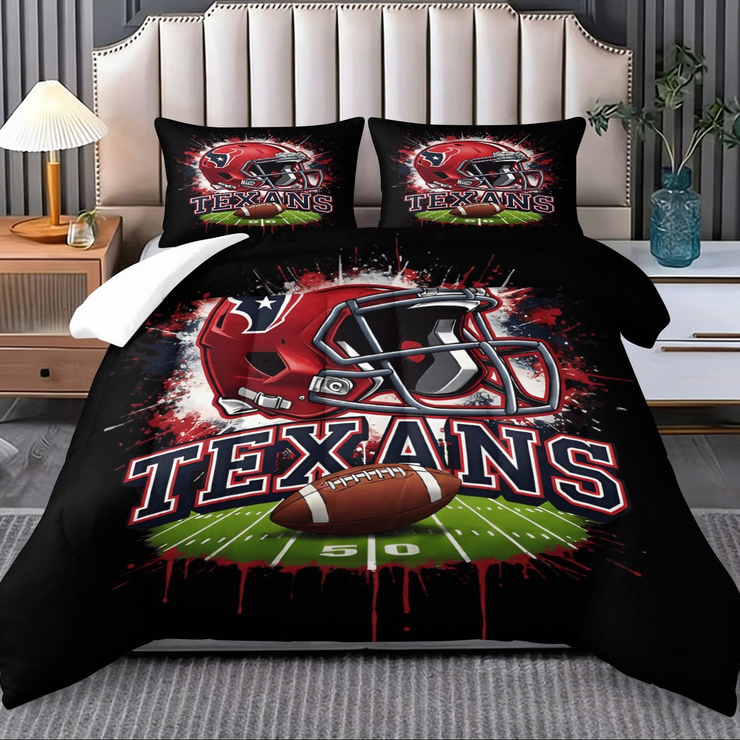 Houston Texans Comforter Pillowcase Sets Blanket All Season Reversible Quilted Duvet