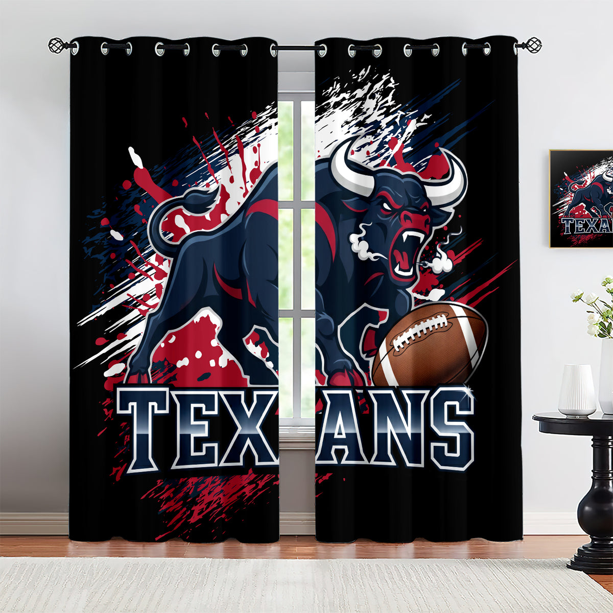 Houston Texans Blackout Curtains Drapes For Window Treatment Set