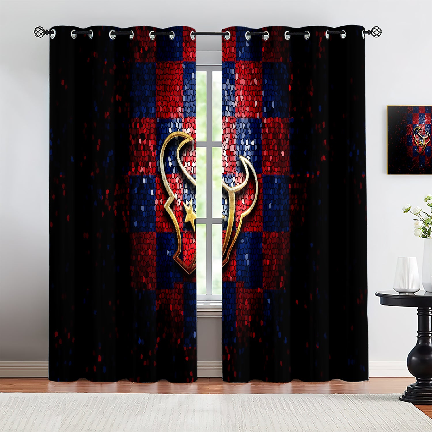 Houston Texans Blackout Curtains Drapes For Window Treatment Set