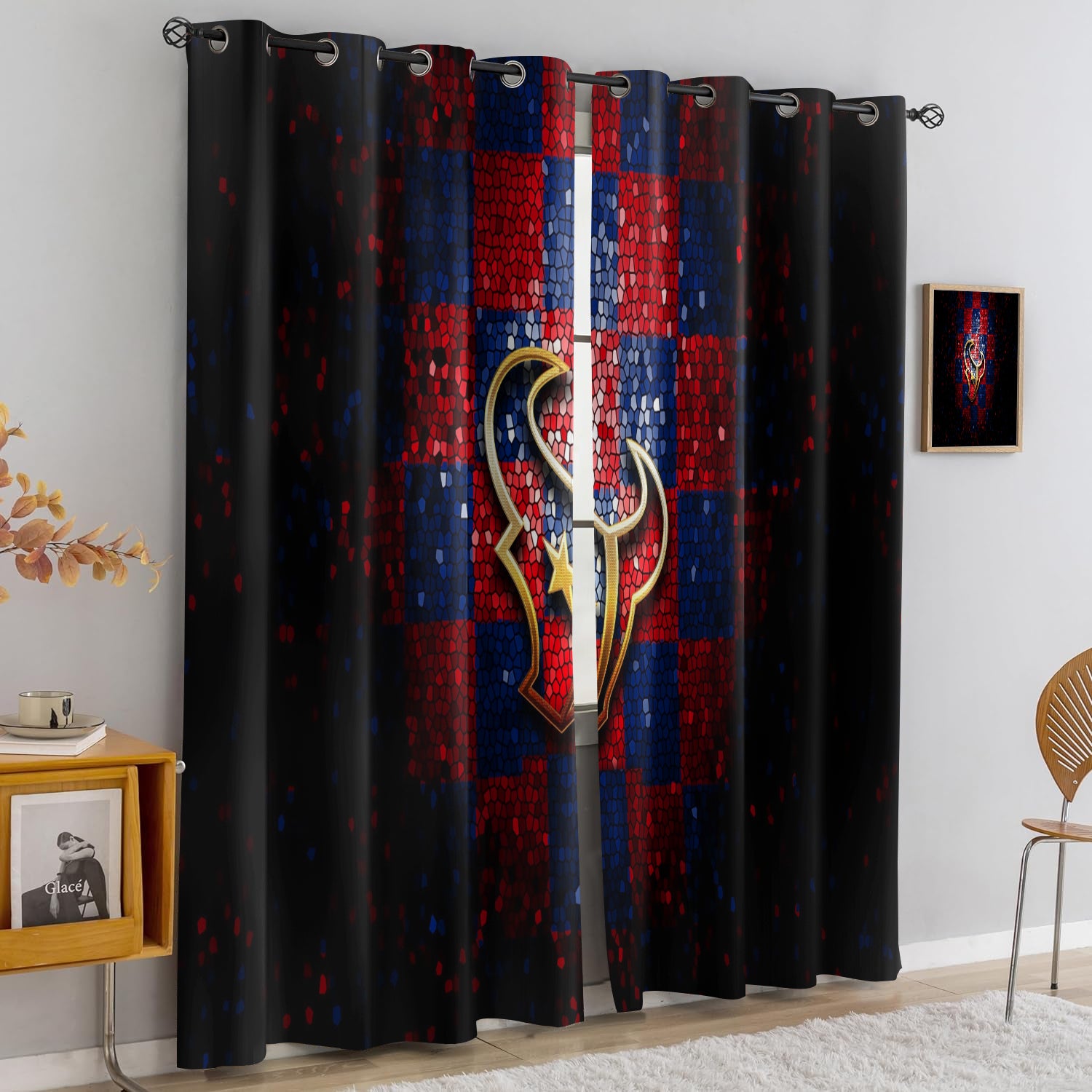 Houston Texans Blackout Curtains Drapes For Window Treatment Set