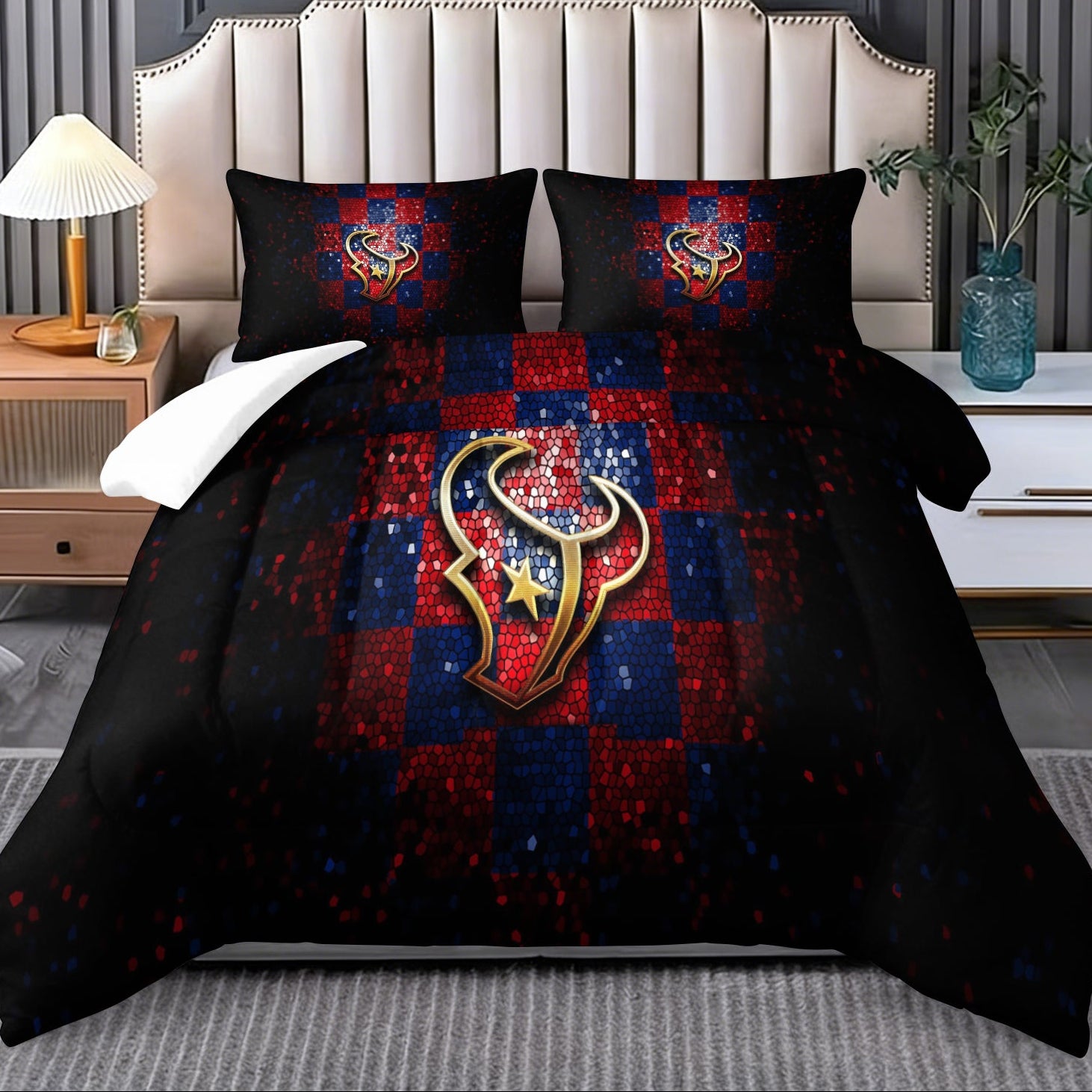 Houston Texans Comforter Pillowcase Sets Blanket All Season Reversible Quilted Duvet