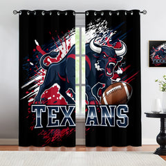Houston Texans Blackout Curtains Drapes For Window Treatment Set