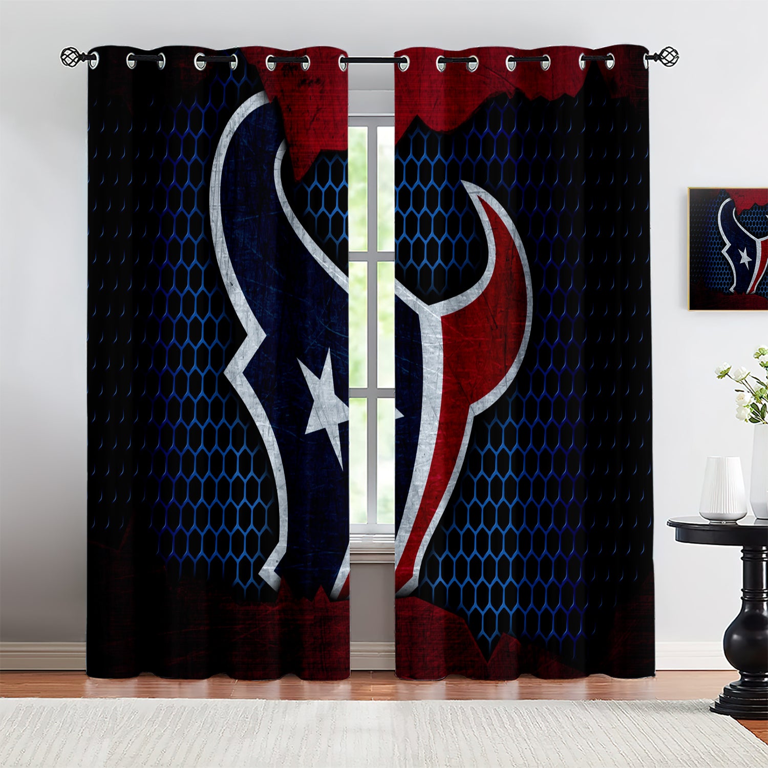 Houston Texans Blackout Curtains Drapes For Window Treatment Set
