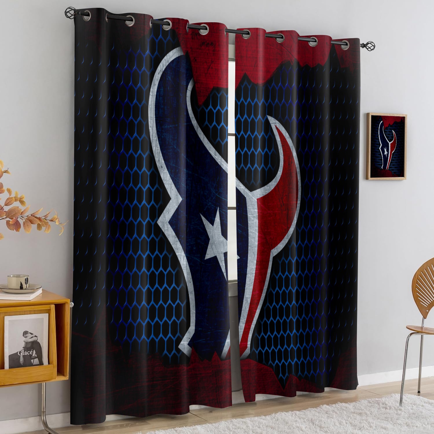 Houston Texans Blackout Curtains Drapes For Window Treatment Set