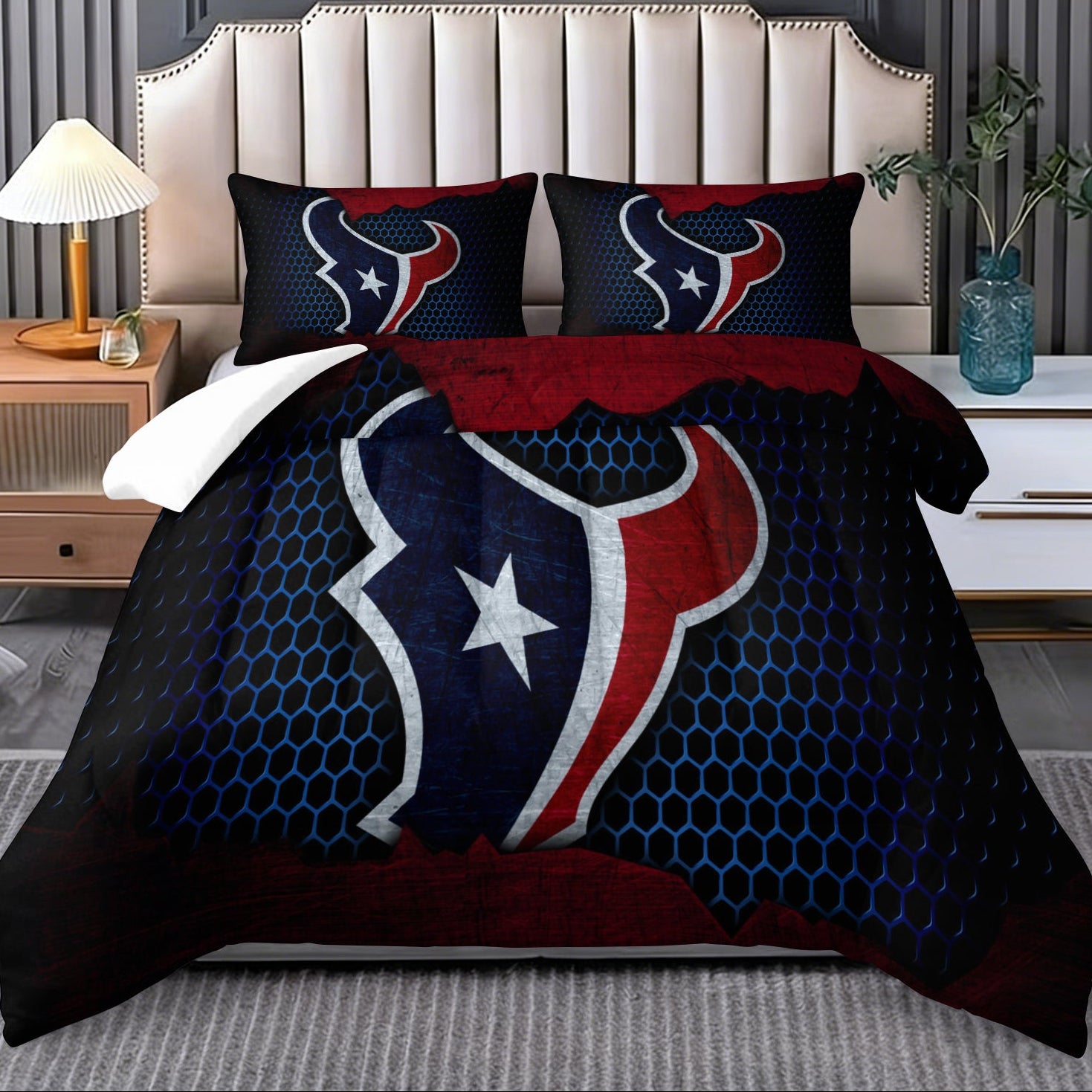 Houston Texans Comforter Pillowcase Sets Blanket All Season Reversible Quilted Duvet