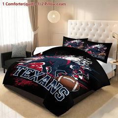 Houston Texans Comforter Pillowcase Sets Blanket All Season Reversible Quilted Duvet