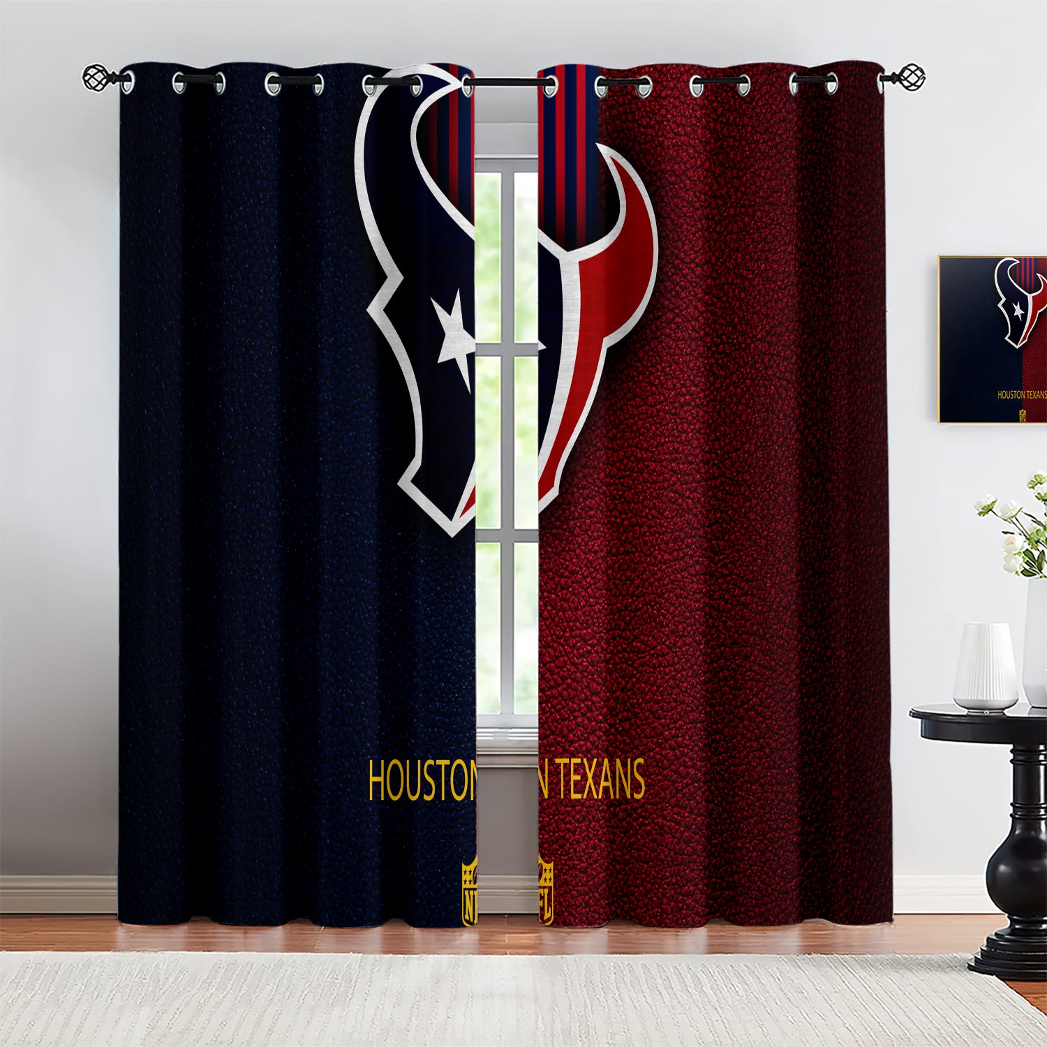 Houston Texans Blackout Curtains Drapes For Window Treatment Set
