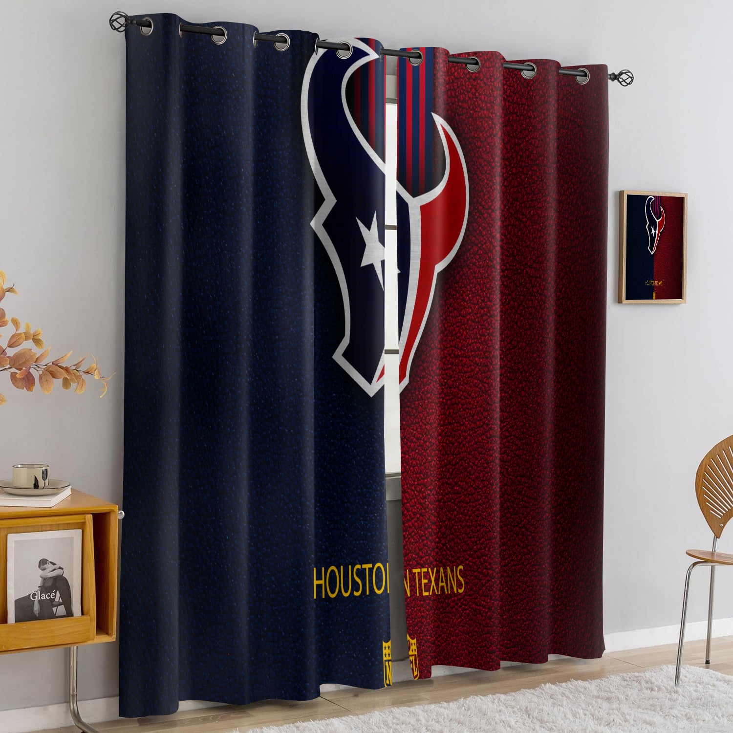 Houston Texans Blackout Curtains Drapes For Window Treatment Set