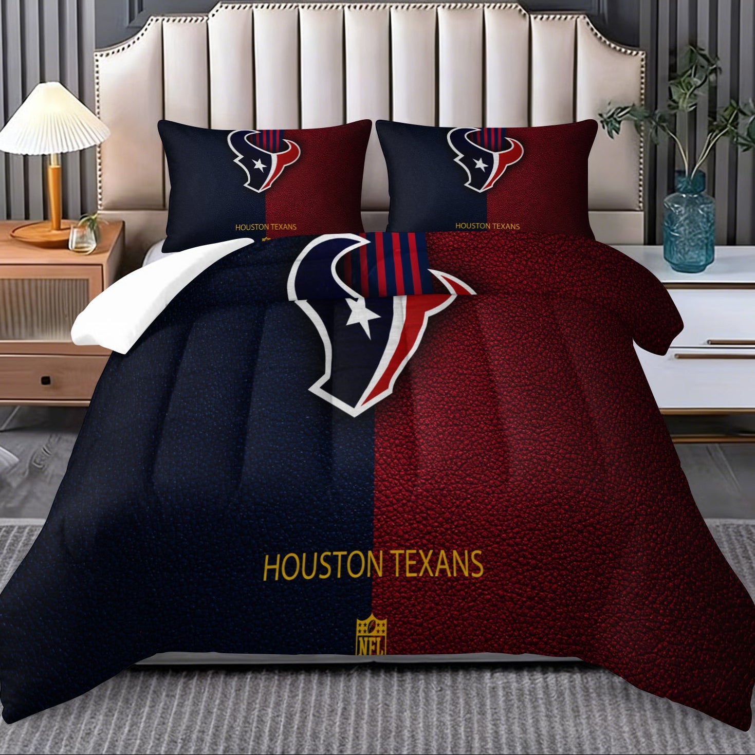 Houston Texans Comforter Pillowcase Sets Blanket All Season Reversible Quilted Duvet
