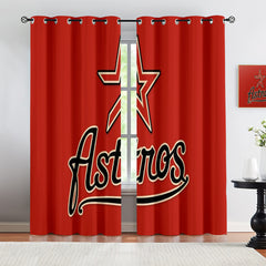 Houston Astros Blackout Curtains Drapes For Window Treatment Set