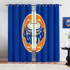 Houston Astros Blackout Curtains Drapes For Window Treatment Set