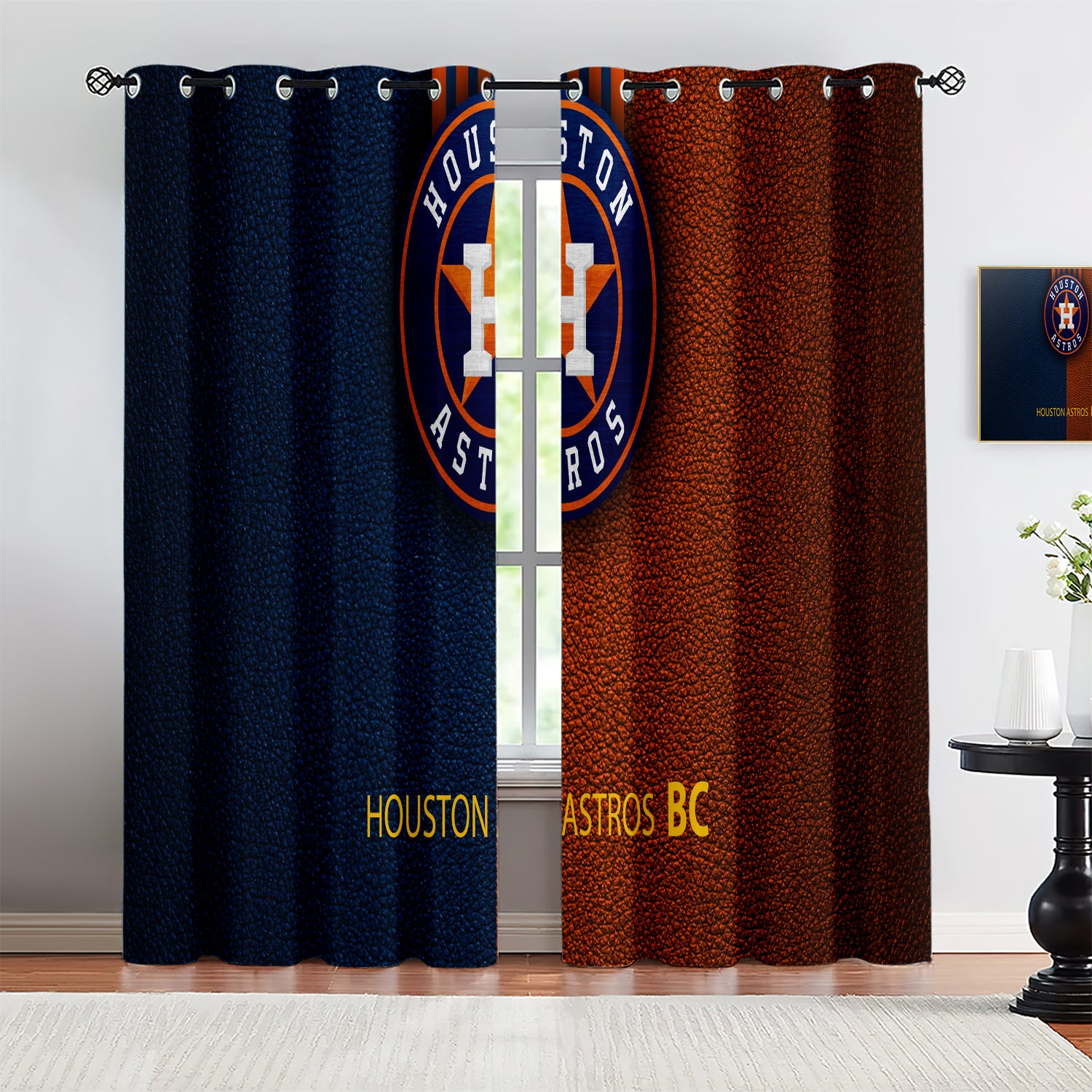 Houston Astros Blackout Curtains Drapes For Window Treatment Set