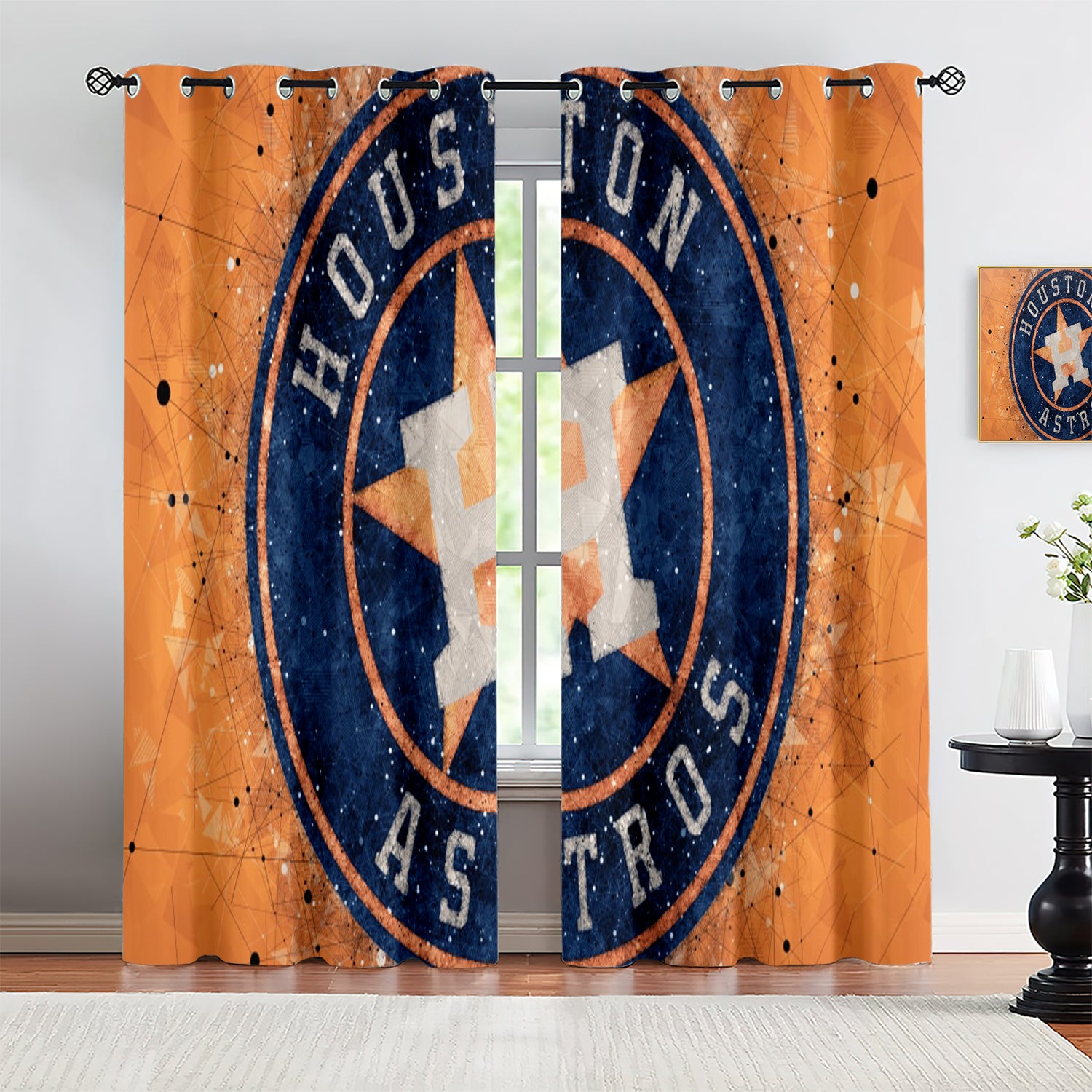 Houston Astros Blackout Curtains Drapes For Window Treatment Set