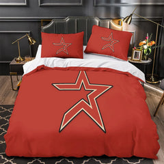Houston Astros Duvet Cover Quilt Case Pillowcase Bedding Set Without Filler
