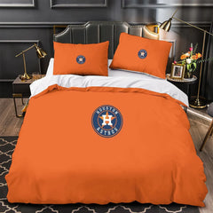 Houston Astros Duvet Cover Quilt Case Pillowcase Bedding Set Without Filler