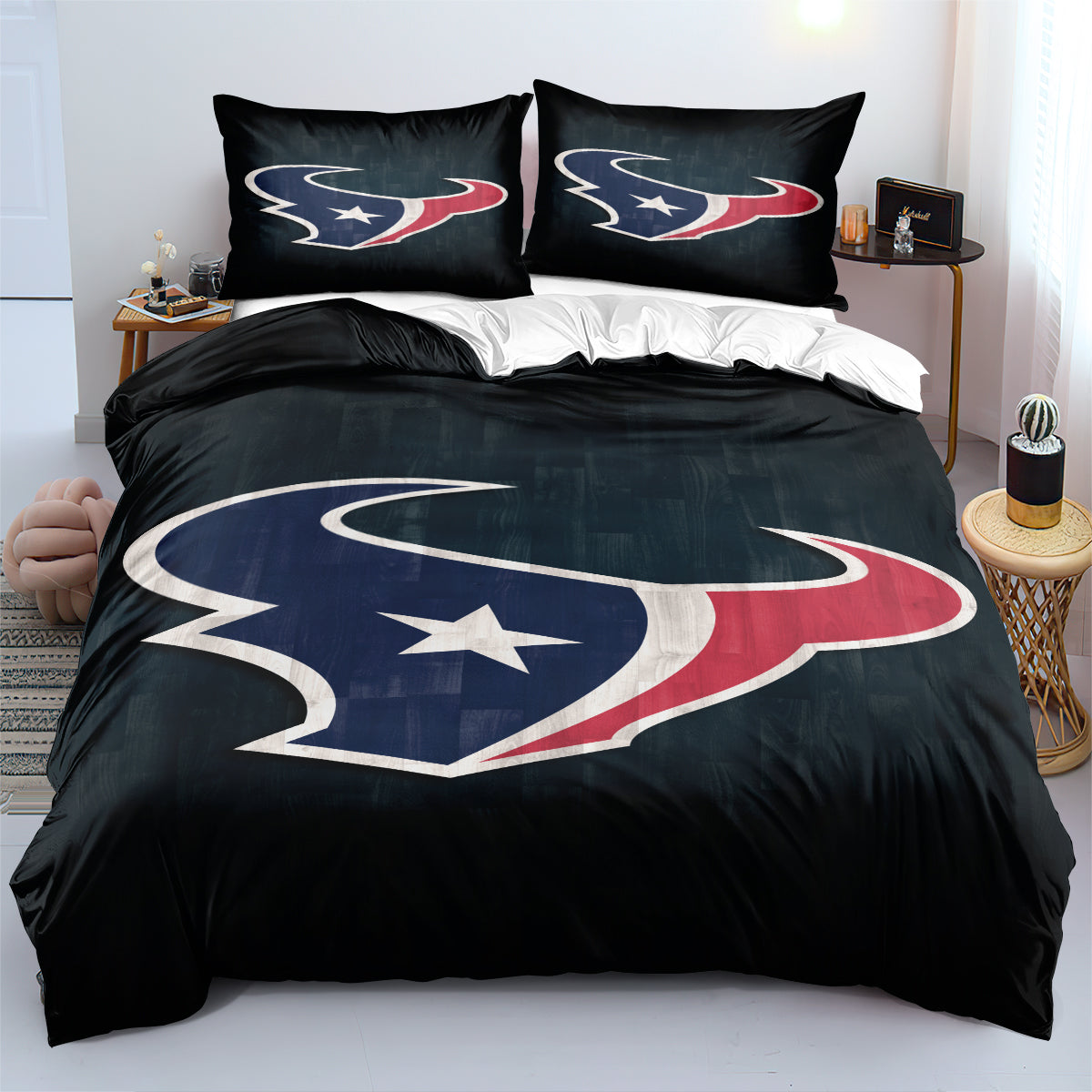 Houston Texans Football  Duvet Cover Quilt Cover Pillowcase Bedding Set Bedroom Decor