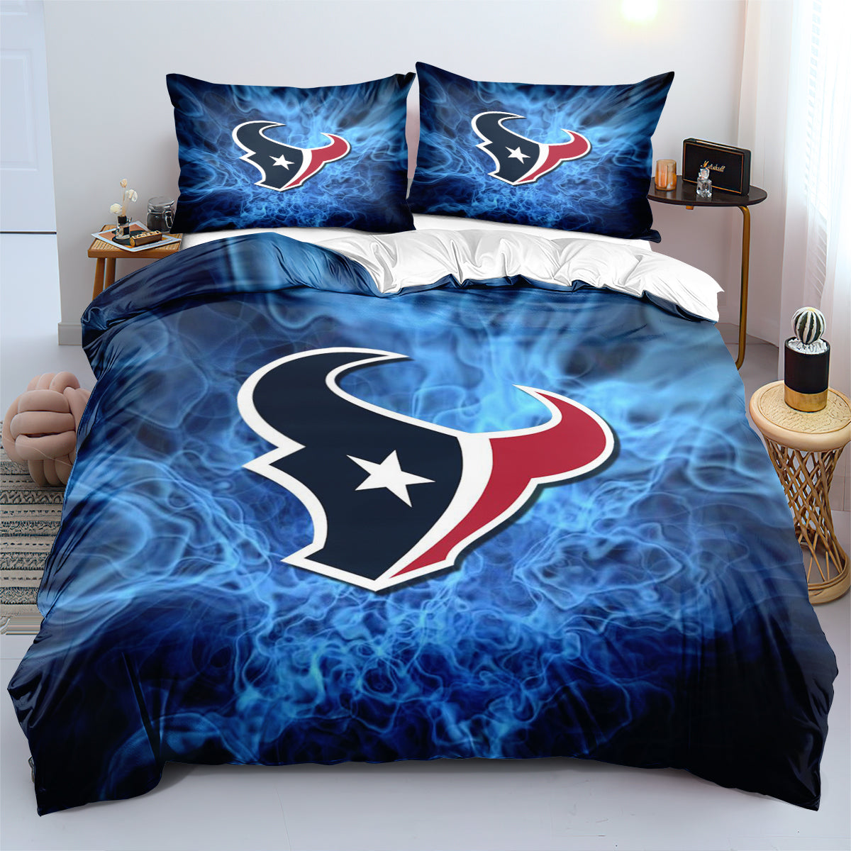 Houston Texans Football  Duvet Cover Quilt Cover Pillowcase Bedding Set Bedroom Decor