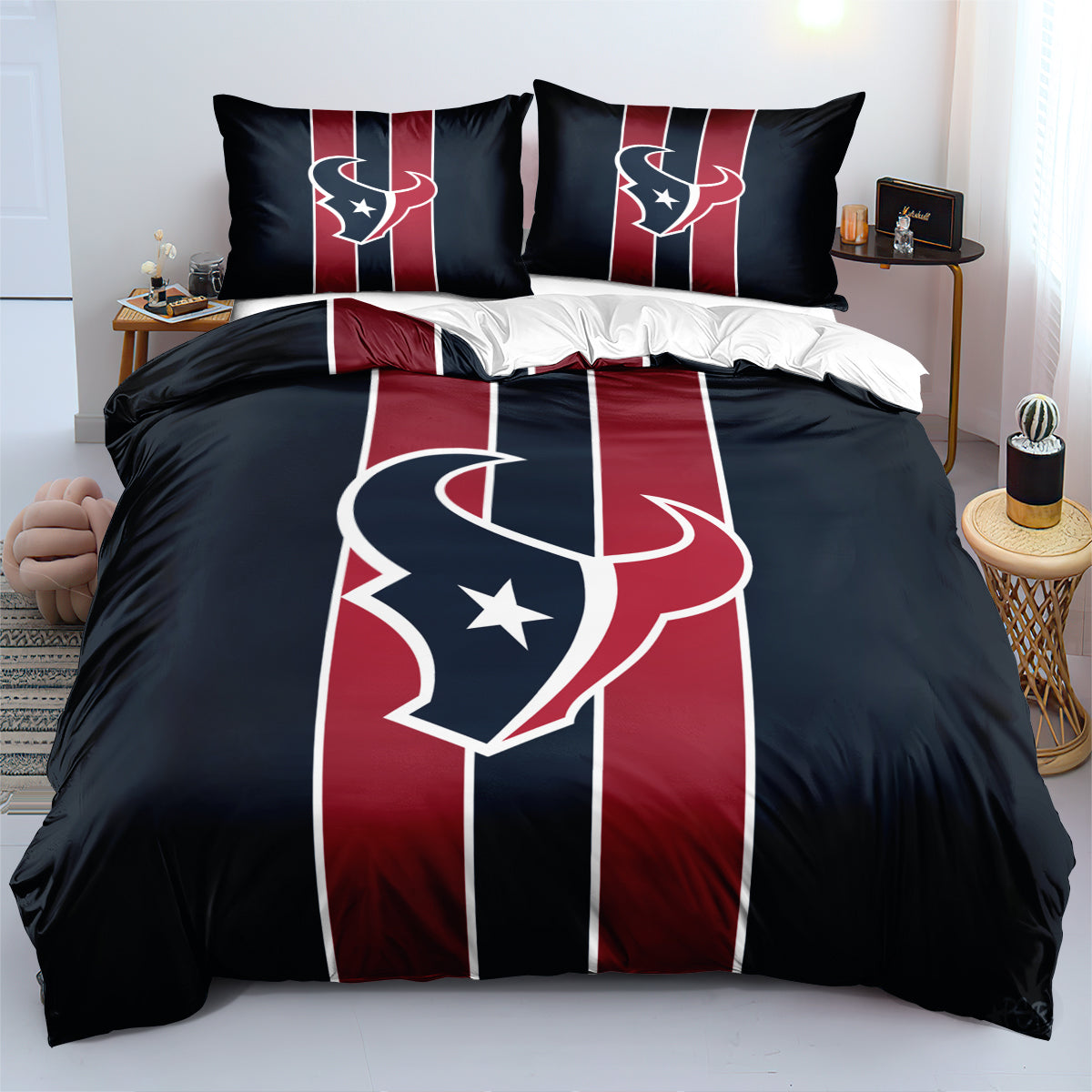 Houston Texans Football  Duvet Cover Quilt Cover Pillowcase Bedding Set Bedroom Decor