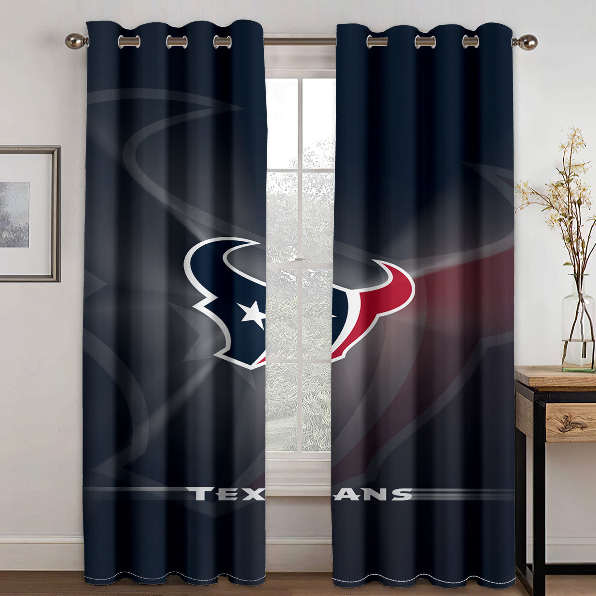 Houston Texans Football Team Blackout Curtain for Living Room Bedroom Window Treatment