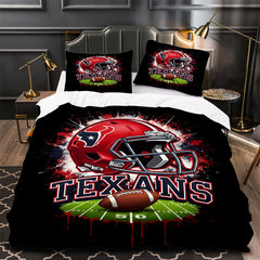 Houston Texans Football Duvet Cover Quilt Case Pillowcase Bedding Set Without Filler