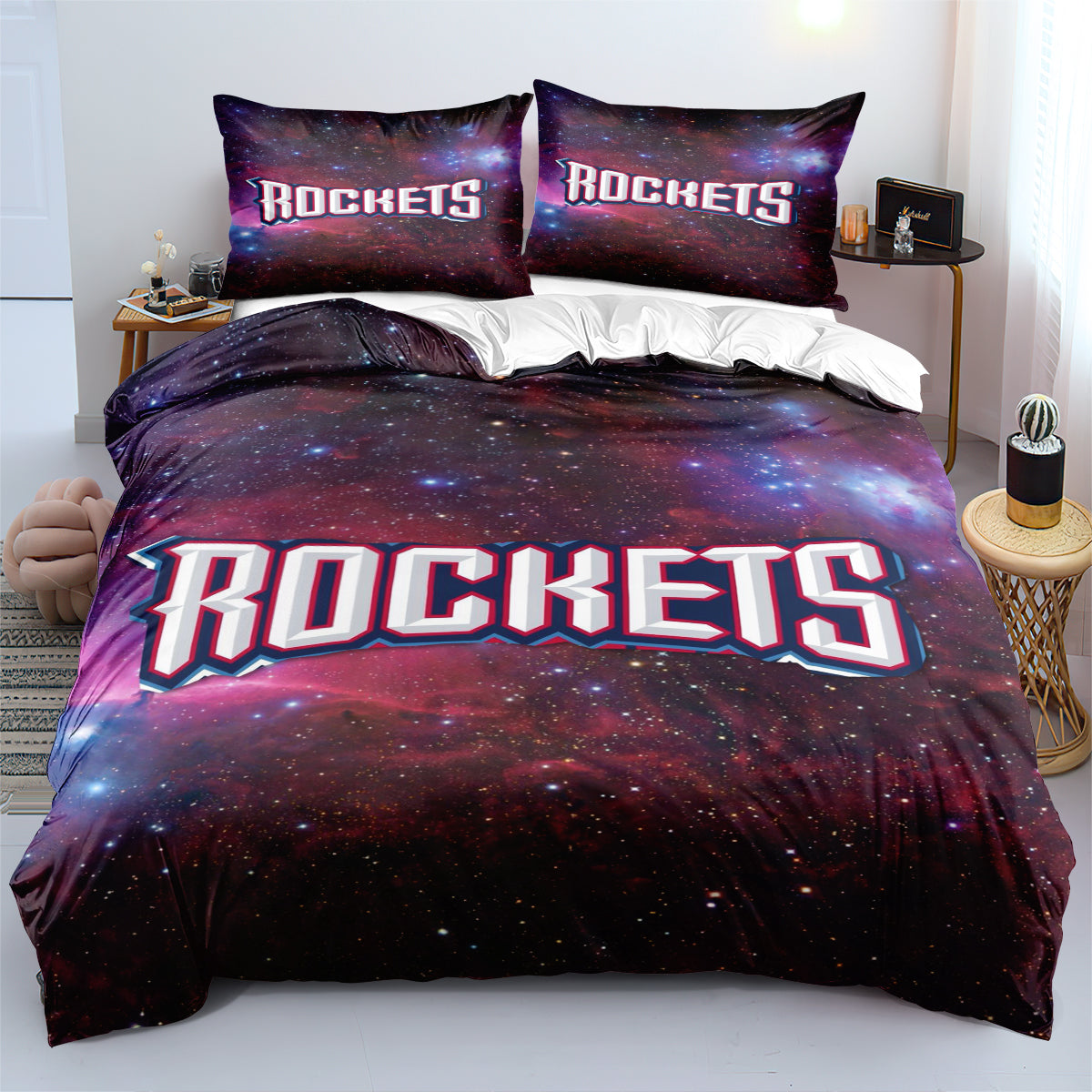 Houston Basketball Rockets Bedding Set Quilt Cover Without Filler