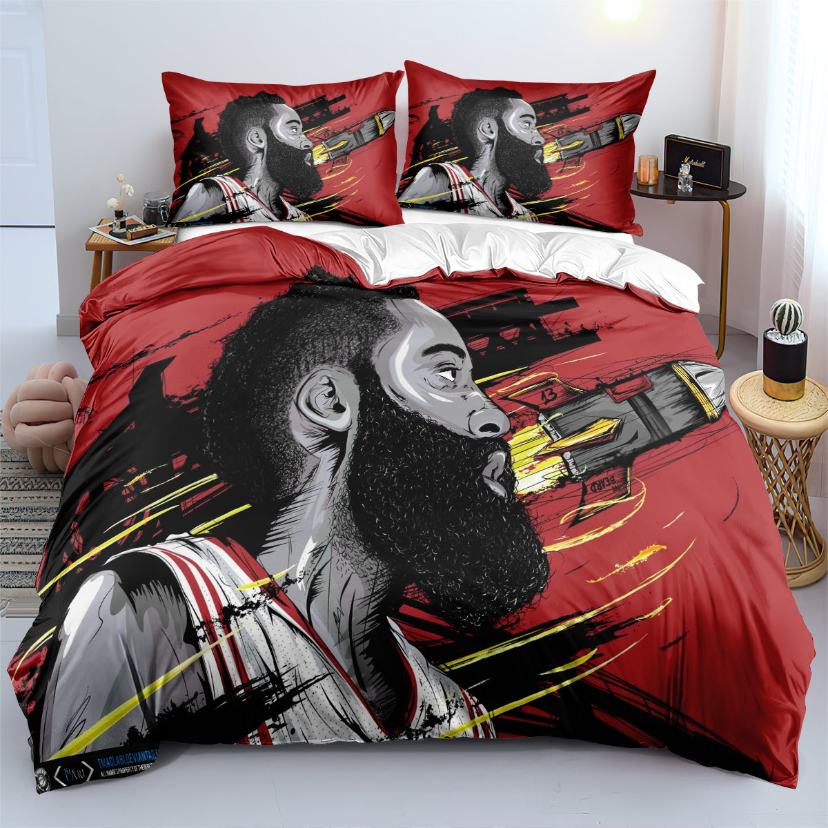 Houston Basketball Rockets Bedding Set Quilt Cover Without Filler