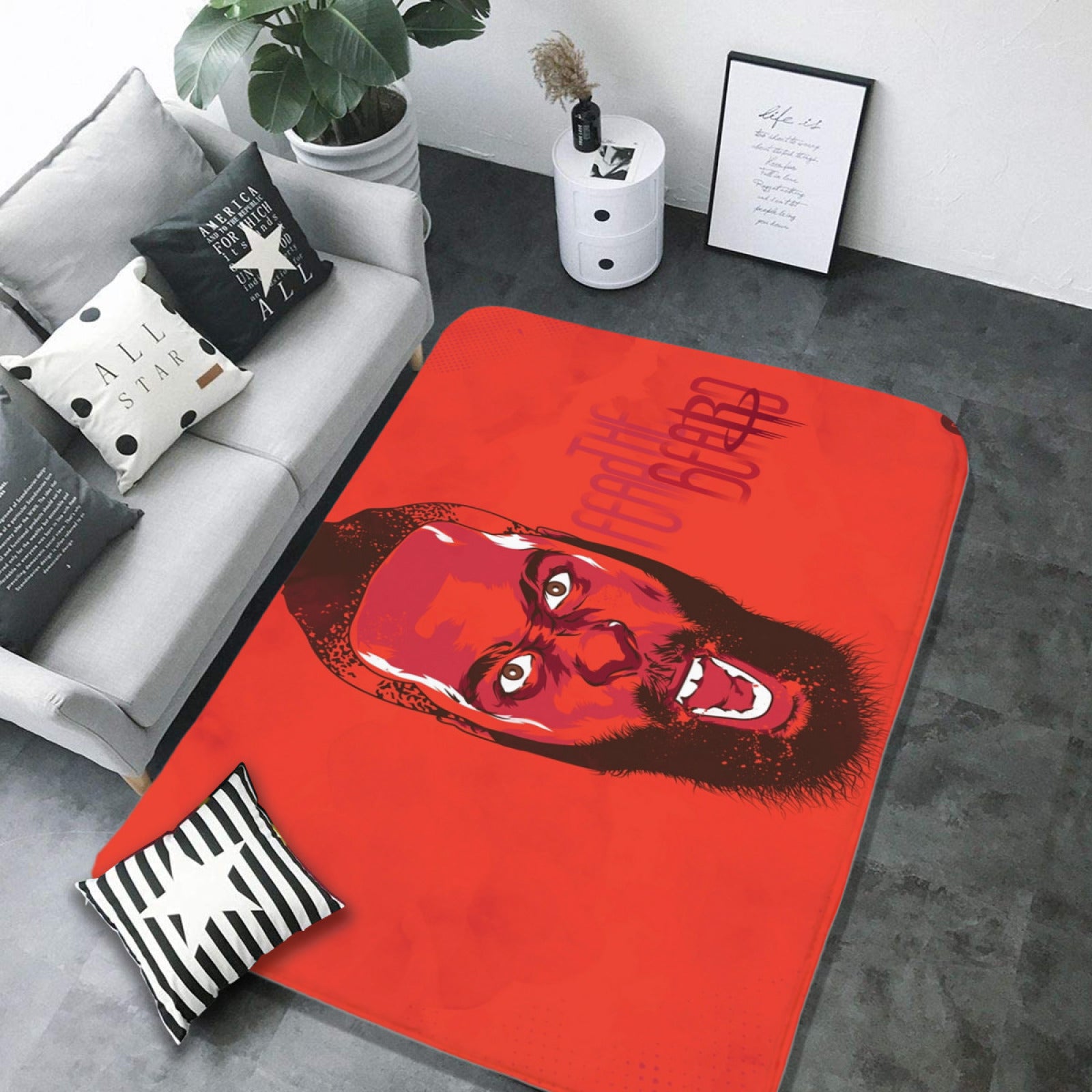 Houston Basketball Rockets Carpet Living Room Bedroom Mats Kitchen Bathroom Rugs