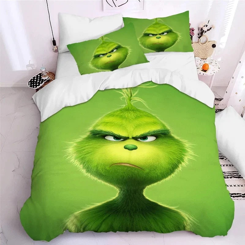 How The Grinch Stole Christmas Duvet Cover Quilt Case Pillowcase Bedding Set