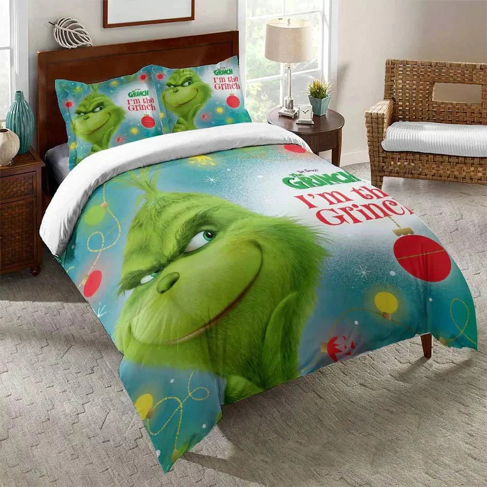 How The Grinch Stole Christmas Duvet Cover Quilt Case Pillowcase Bedding Set