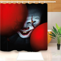 IT Pennywise Scary Clown Shower Curtain Waterproof Bath Curtains Bathroom Decor With Hooks