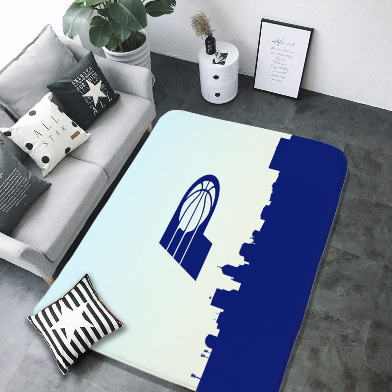 Indiana Basketball Pacers Carpet Living Room Bedroom Mats Kitchen Bathroom Rugs