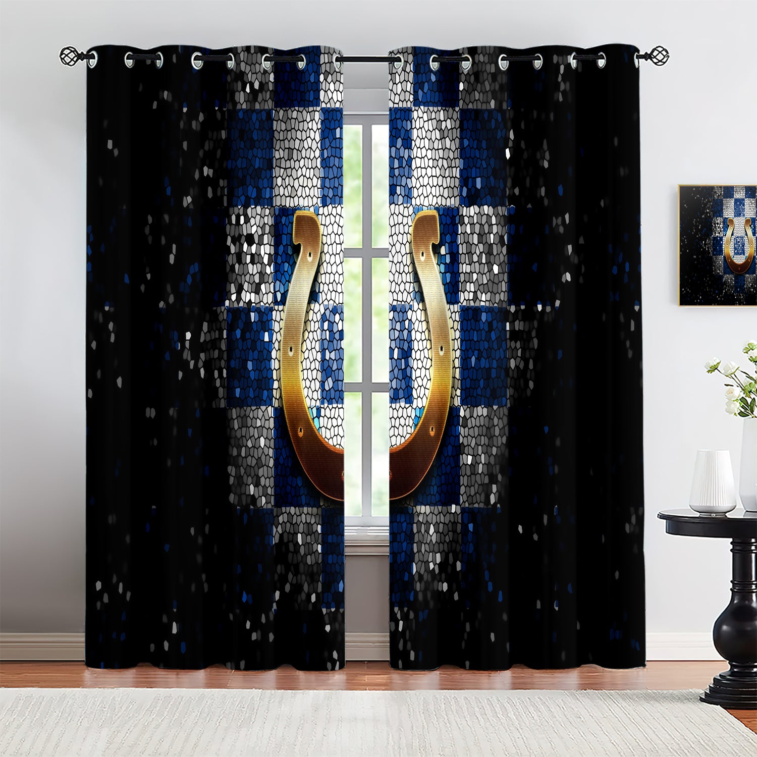 Indianapolis Colts Blackout Curtains Drapes For Window Treatment Set