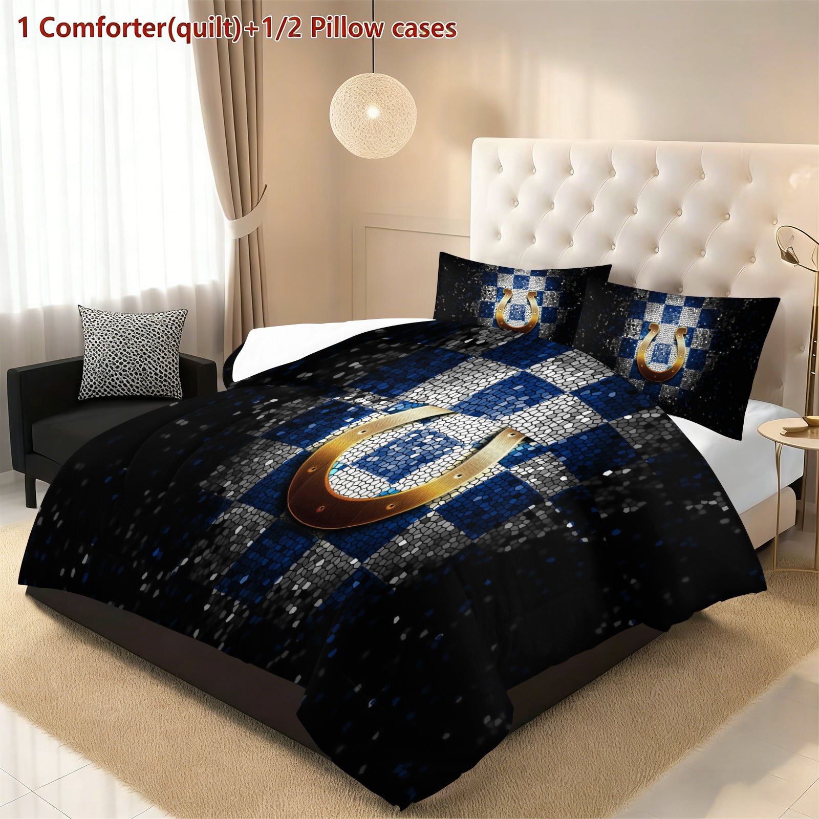 Indianapolis Colts Comforter Pillowcase Sets Blanket All Season Reversible Quilted Duvet