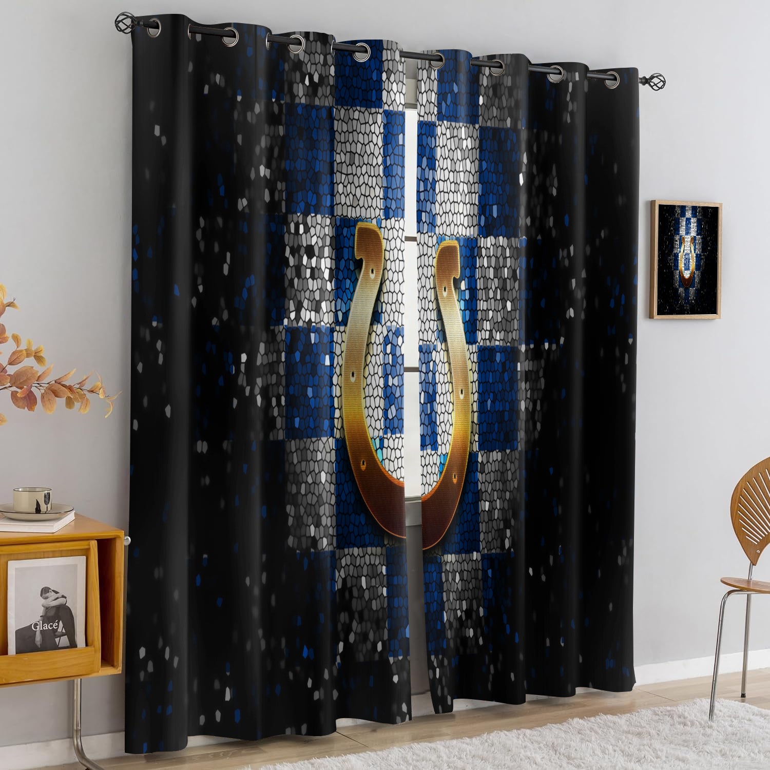 Indianapolis Colts Blackout Curtains Drapes For Window Treatment Set