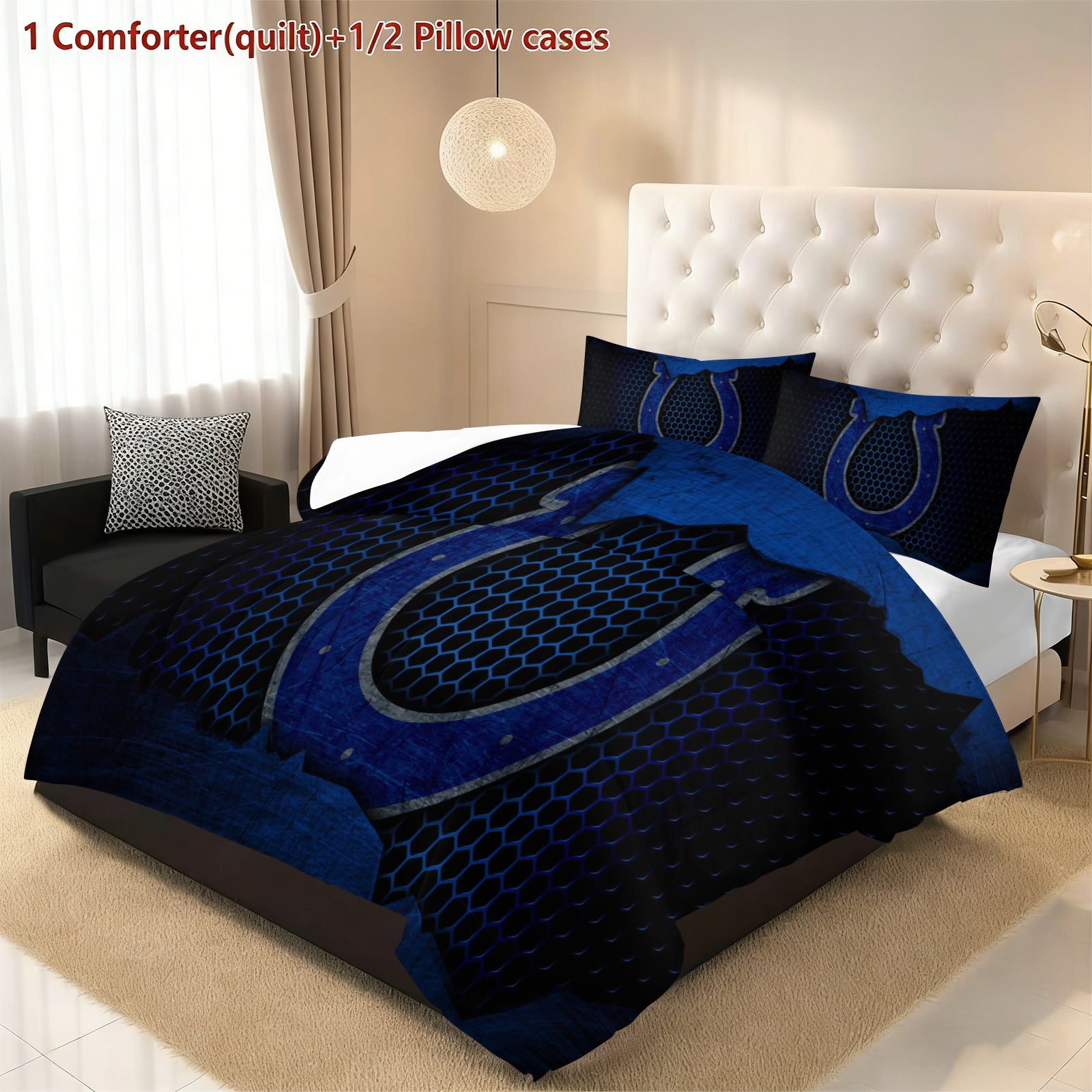 Indianapolis Colts Comforter Pillowcase Sets Blanket All Season Reversible Quilted Duvet