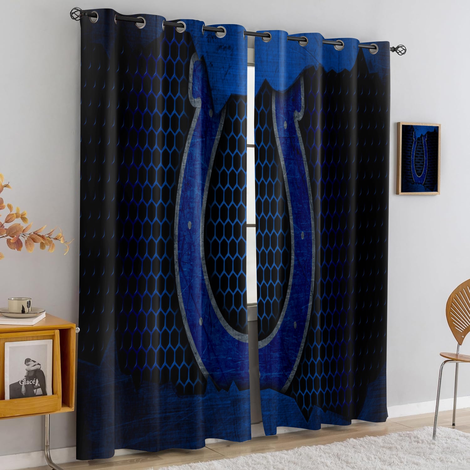 Indianapolis Colts Blackout Curtains Drapes For Window Treatment Set