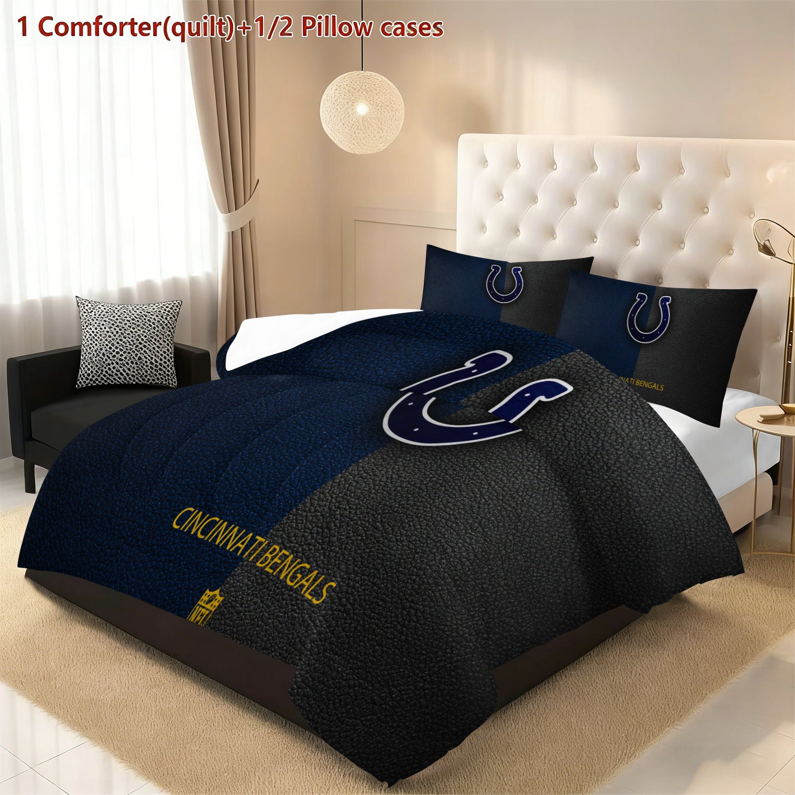 Indianapolis Colts Comforter Pillowcase Sets Blanket All Season Reversible Quilted Duvet