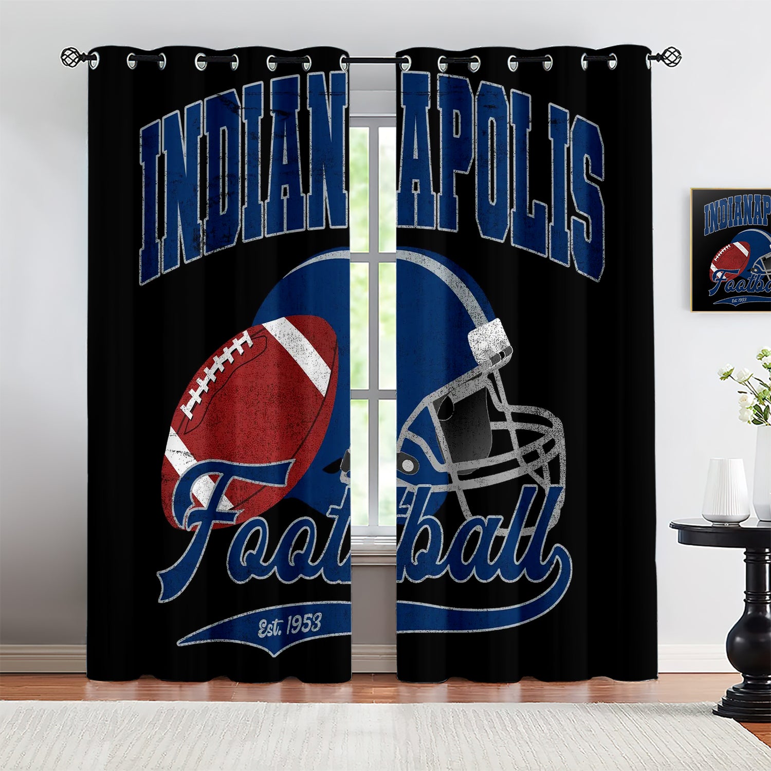 Indianapolis Colts Blackout Curtains Drapes For Window Treatment Set