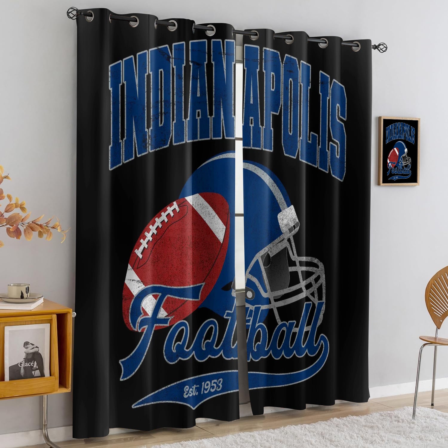 Indianapolis Colts Blackout Curtains Drapes For Window Treatment Set
