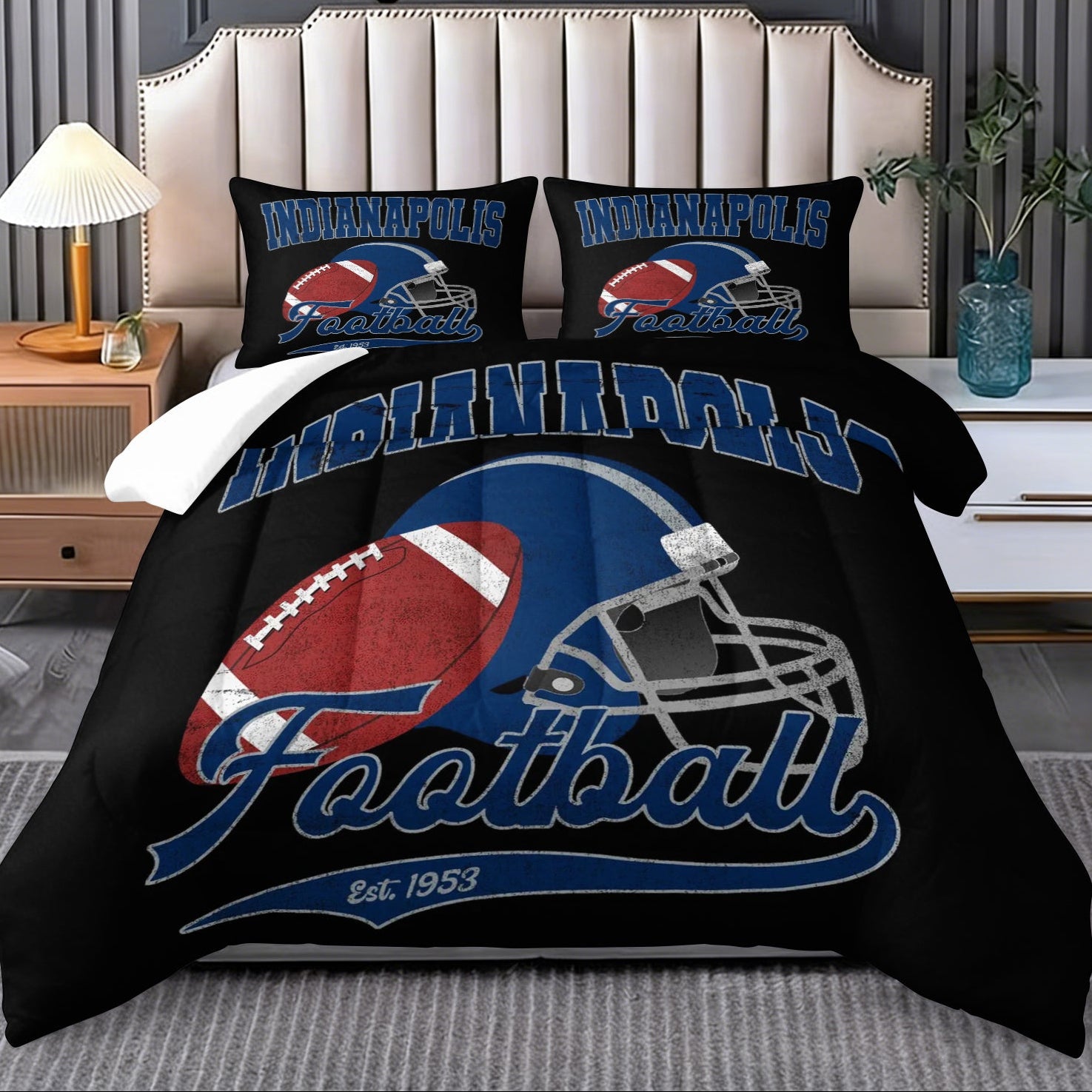 Indianapolis Colts Comforter Pillowcase Sets Blanket All Season Reversible Quilted Duvet