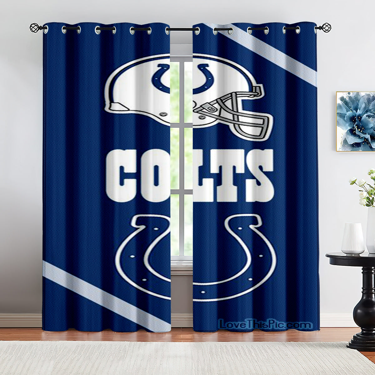 Indianapolis Colts  Football League Blackout Curtains Drapes for Window Treatment Set