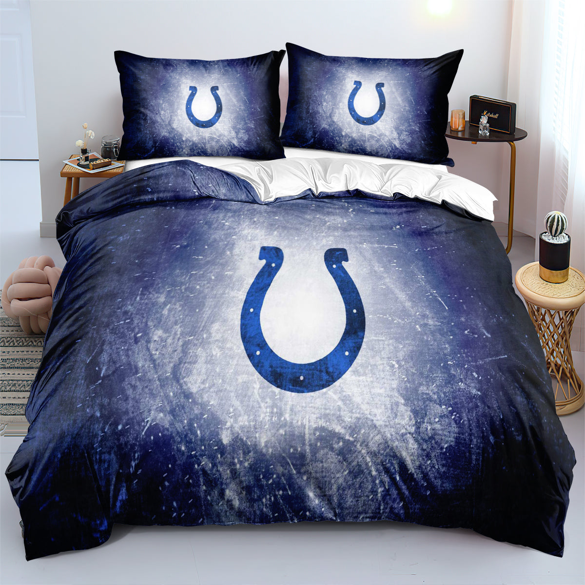 Indianapolis Colts Football League Duvet Cover Quilt Cover Pillowcase Bedding Set