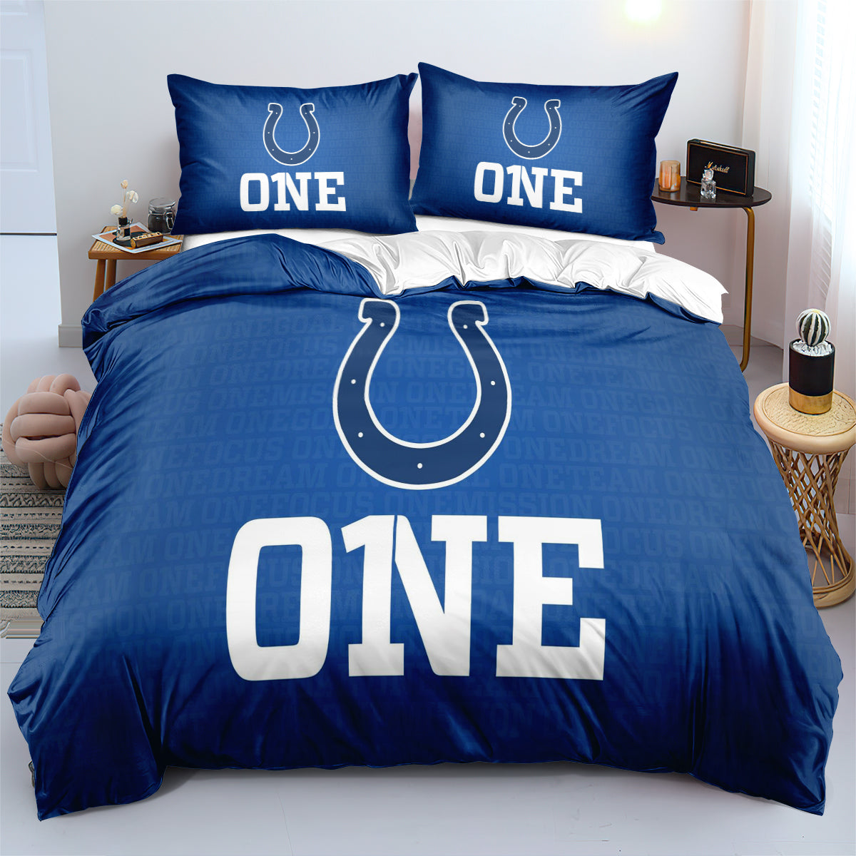 Indianapolis Colts Football League Duvet Cover Quilt Cover Pillowcase Bedding Set